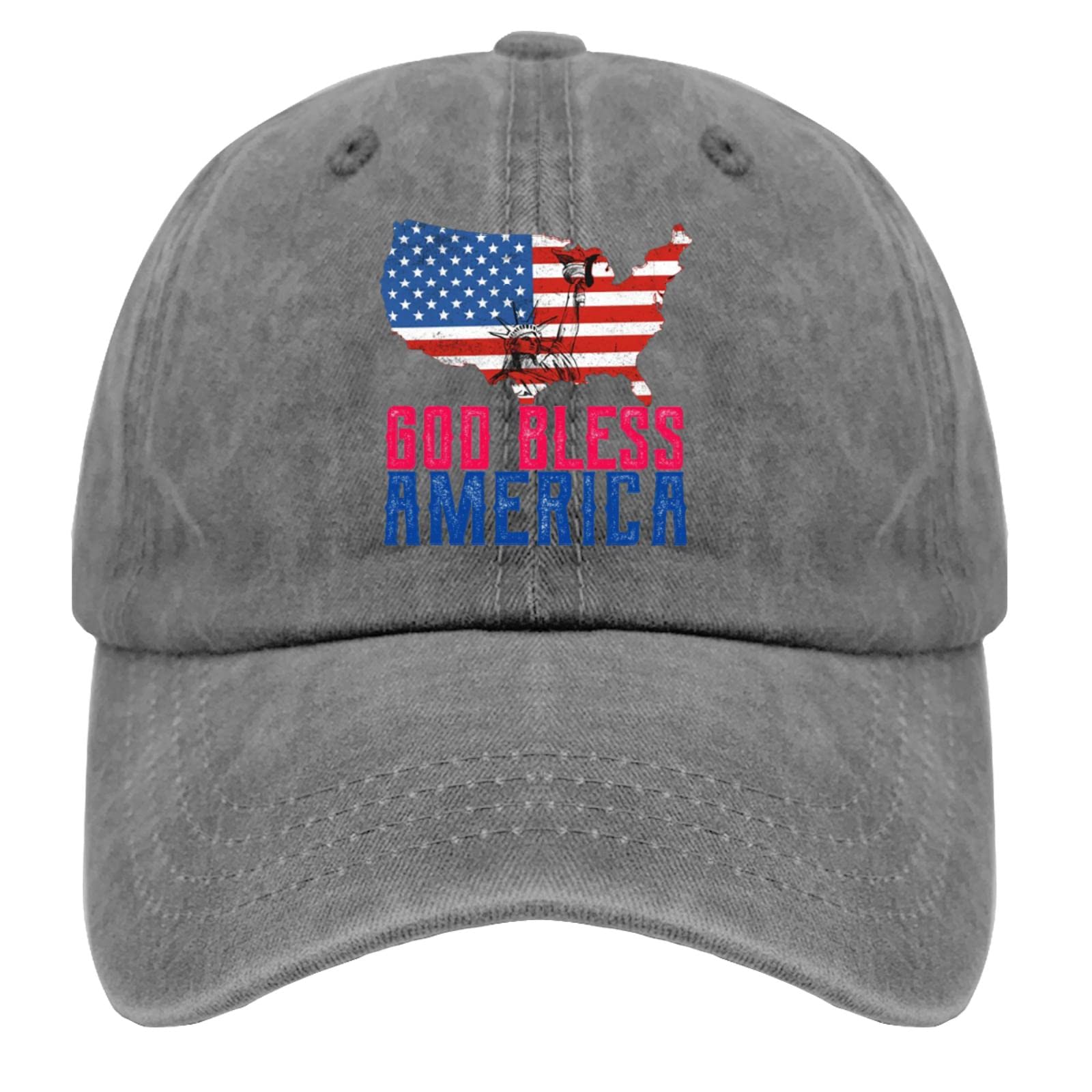 Stylish Unisex Baseball Cap - Adjustable Flex Fit Cotton Hat with 'God Bless America' Print - Perfect for Hiking, Climbing & Outdoor Activities