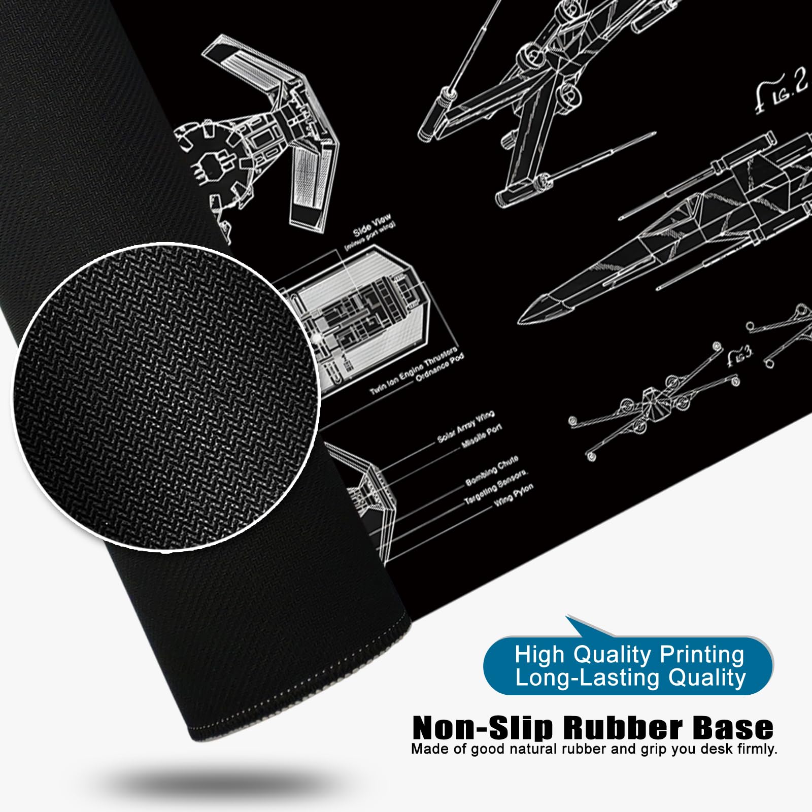 Premium Black Gaming Mouse Pad - Extra Large 31.5x11.8x0.12 inch Non-Slip Desk Mat with Stitched Edges - Perfect for PC, Laptop, Office & Gaming Setup - Waterproof Keyboard Mousepad for Work and Esports