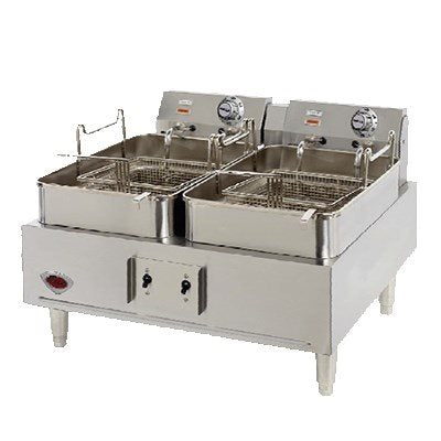 Wells Countertop Electric Fryer - Dual Fry Pot with Thermostatic Controls - 15 lb Capacity Each - Perfect for Restaurants, Food Trucks & Home Cooking