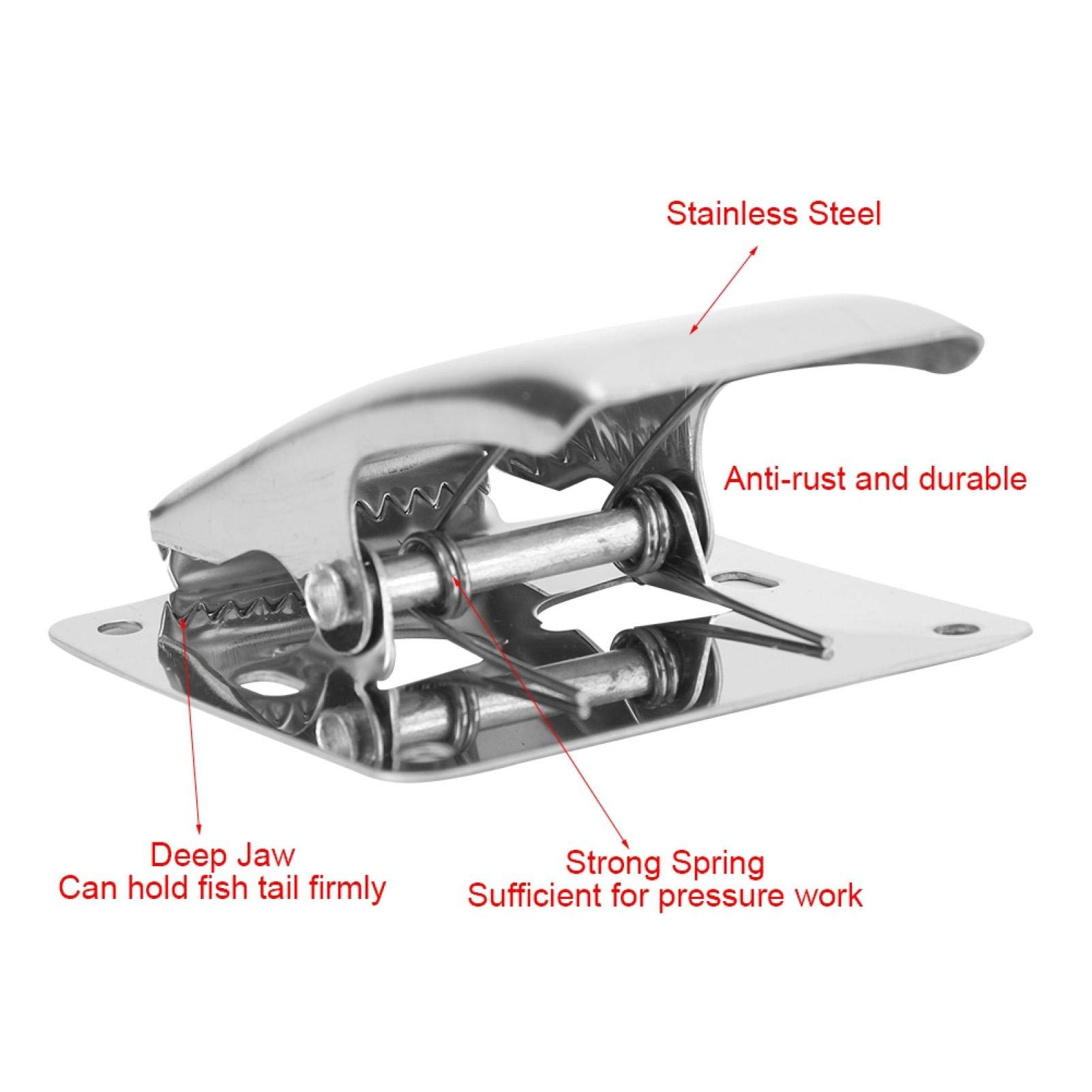 Stainless Steel Fish Cleaning Board with Clamp & Screws for Kitchen & Outdoor