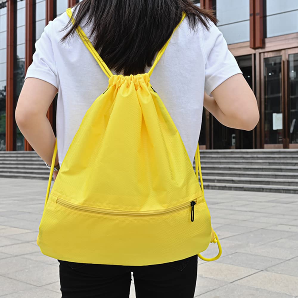 Rojeam Lightweight Drawstring Backpack - Sport Gym Sackpack with Adjustable Strings, Durable Tote Storage Bag for Workout, Travel & School | Perfect for Running, Yoga, Beach & Daily Use
