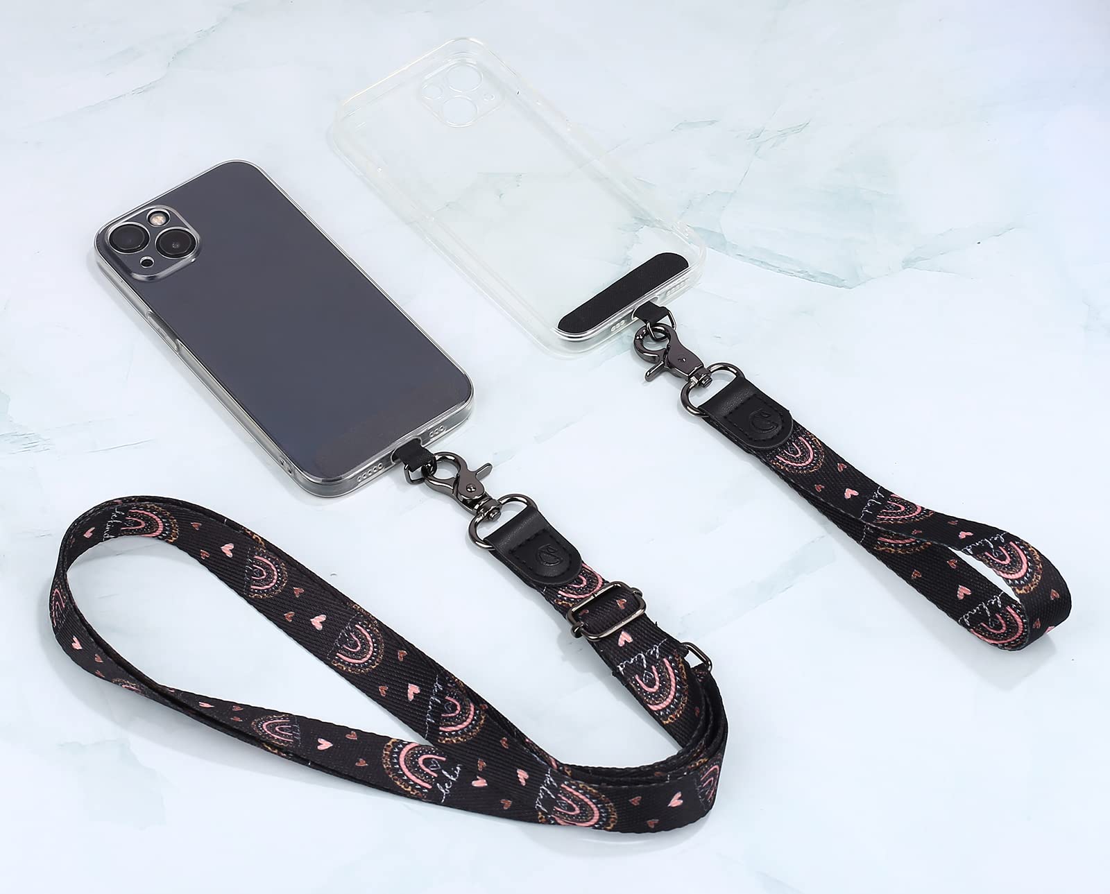 Universal Phone Lanyard with Crossbody Strap - Adjustable Phone Charms Strap for All Smartphones (iPhone, Samsung, Android) - Perfect for Work, Travel, Shopping & Outdoor Activities