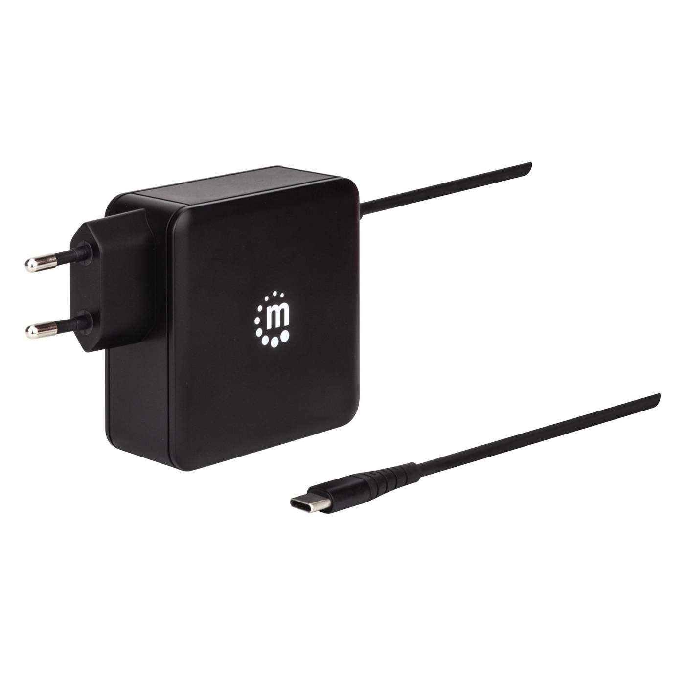 60W USB C Wall Charger with Built-in Cable - Fast PD Charging for iPhone, MacBook, Samsung & More | Home, Office & Travel Use
