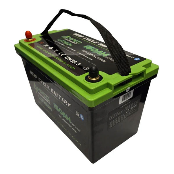 Amped Outdoors 12.8V 160Ah LiFePO4 Lithium Battery - Deep Cycle Rechargeable Power for RV, Marine, Solar & Off-Grid Applications