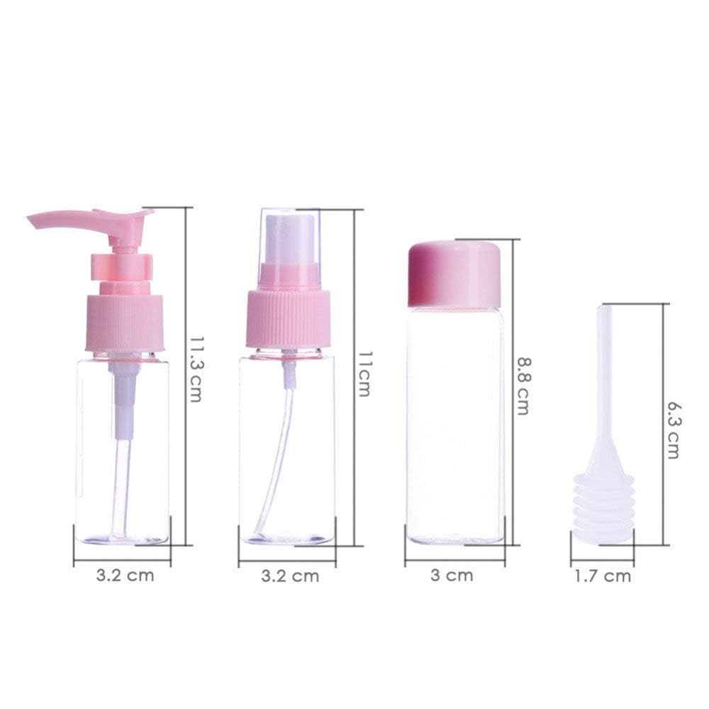 Zollyss 6-Piece Travel Bottle Set - 40ml Empty Refillable Spray Bottles for Cosmetics, Perfume & Liquids | Leak-Proof Transparent Plastic Containers | Perfect for Travel, Gym, Toiletries & DIY Beauty Products
