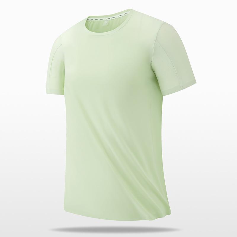 Men's Ice Silk Short Sleeve T-Shirt - Loose Fit Casual & Sports Top - Breathable Quick-Dry Seamless Large Size Tee for Gym, Running & Summer Outdoor Activities