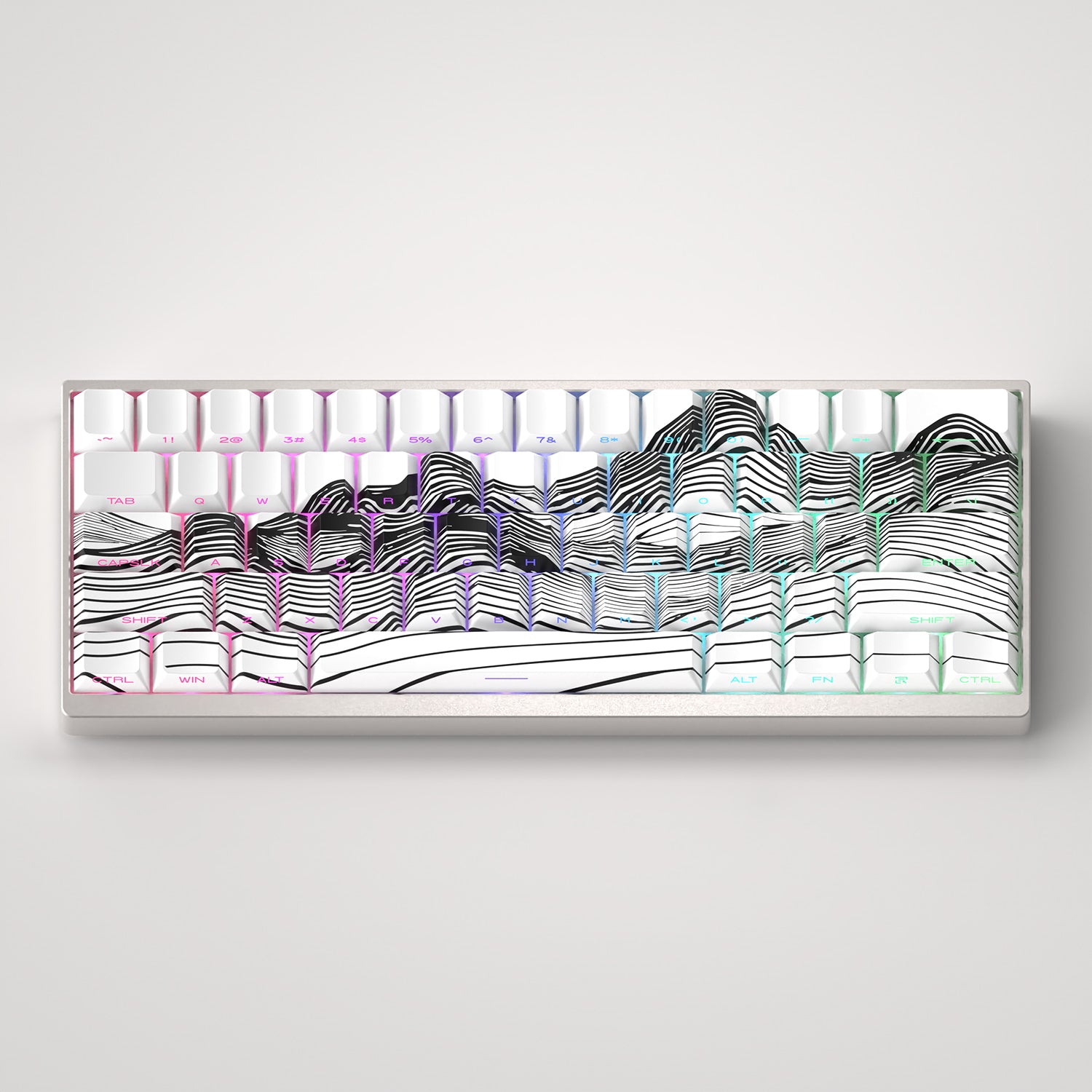 Premium PBT Side-Engraved Translucent Keycaps Set - OEM Profile High Mountain Line Design for Mechanical Keyboards | Perfect for Gaming, Typing & Custom Builds