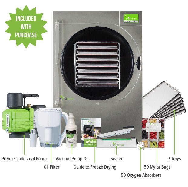 Harvest Right Home Pro Freeze Dryer with Mylar Kit - XL Commercial Grade Food Dehydrator for Long Term Food Storage, Emergency Prep & Homemade Snacks