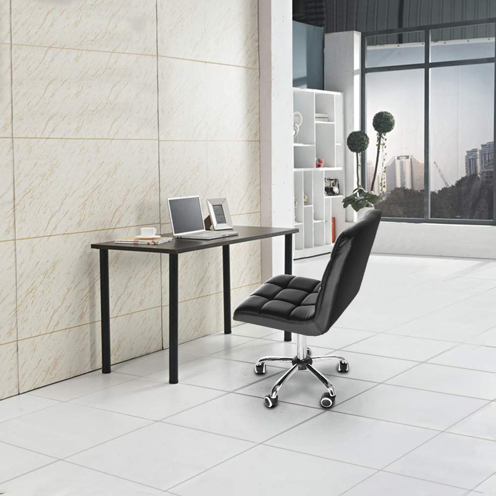Ergonomic Office Chair - Adjustable Height Swivel Desk Chair with Lumbar Support for Home, Computer Work, Beauty Salon - Comfortable Task Chair for Adults & Teens (Black) - Perfect for Long Hours of Work, Gaming, or Studying