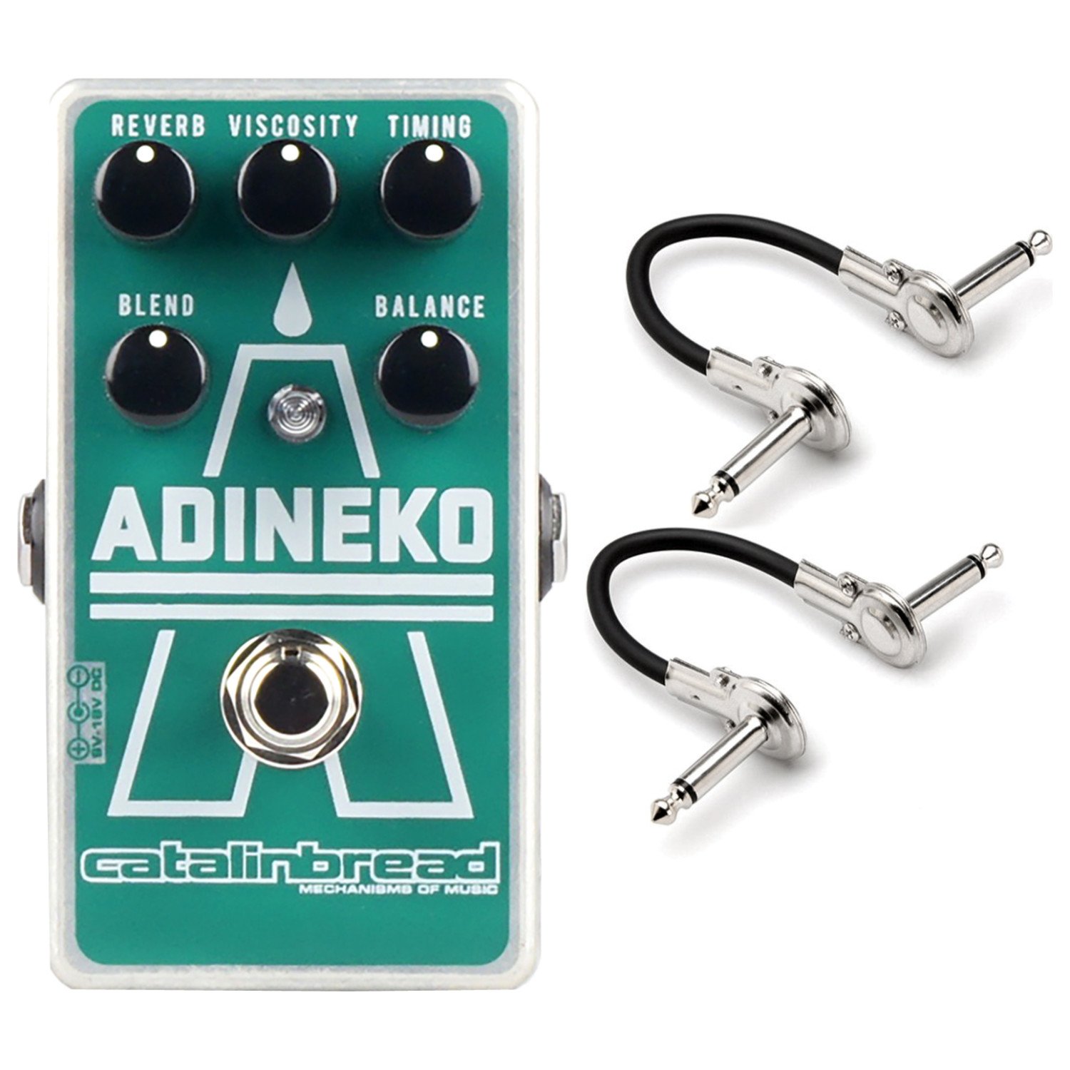 Catalinbread Adineko Oil Can Delay Guitar Effects Pedal with Analog Echo & Vintage Tone - Includes 2 Patch Cables for Electric Guitar, Bass & Studio Recording