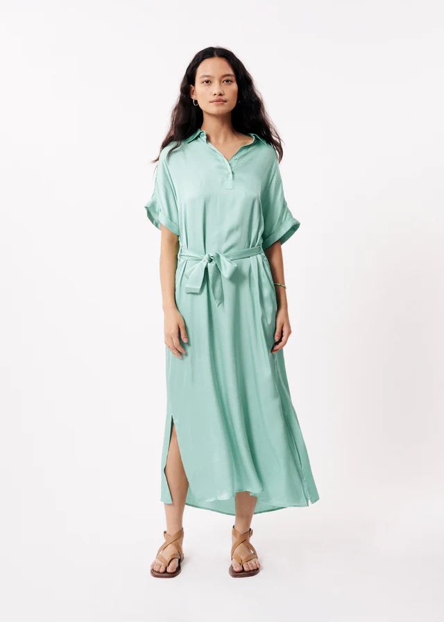Genie Short Sleeve Dress for Women - Turquoise Bohemian Summer Dress - Perfect for Beach Vacations, Music Festivals & Casual Outings