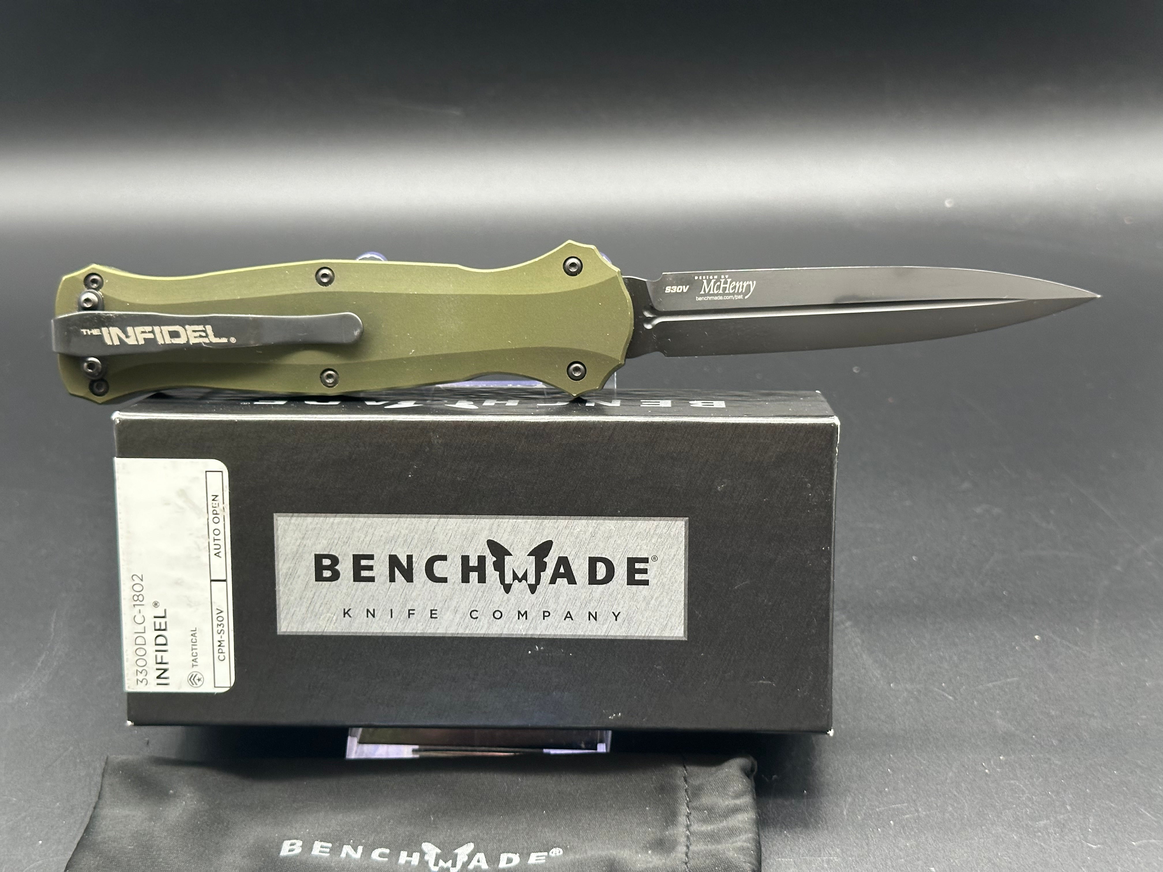 Benchmade Infidel OTF Automatic Knife - OD Green Tactical Folding Knife with Double-Action Out-The-Front Mechanism | Perfect for Outdoor Survival, Hunting, and Everyday Carry (EDC)