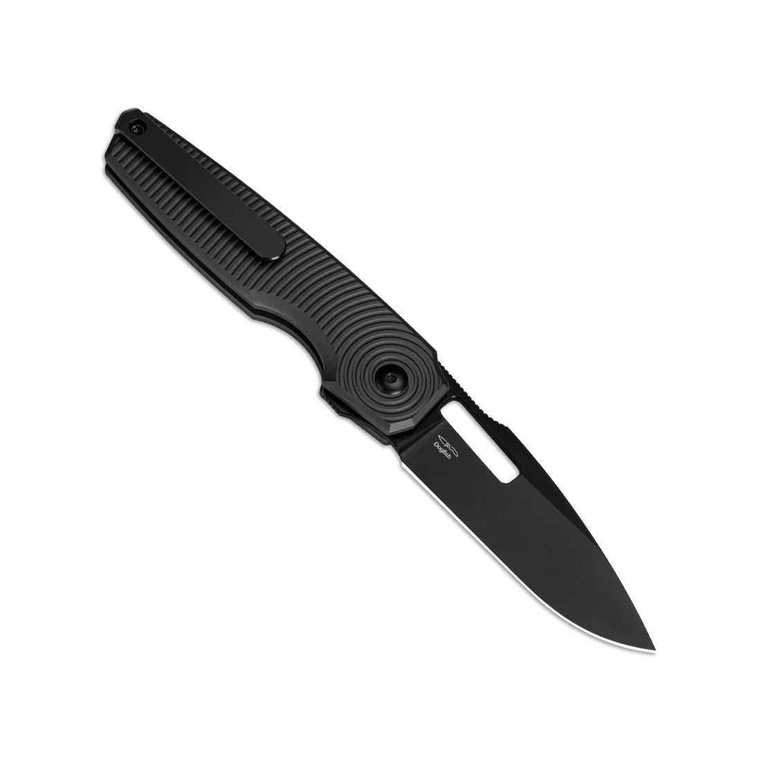 Kizer V3640C1 Vanguard Dogfish Button Lock Folding Knife - Plain Black Blade & Black Aluminum Handles - EDC, Outdoor, Camping, Survival Gear