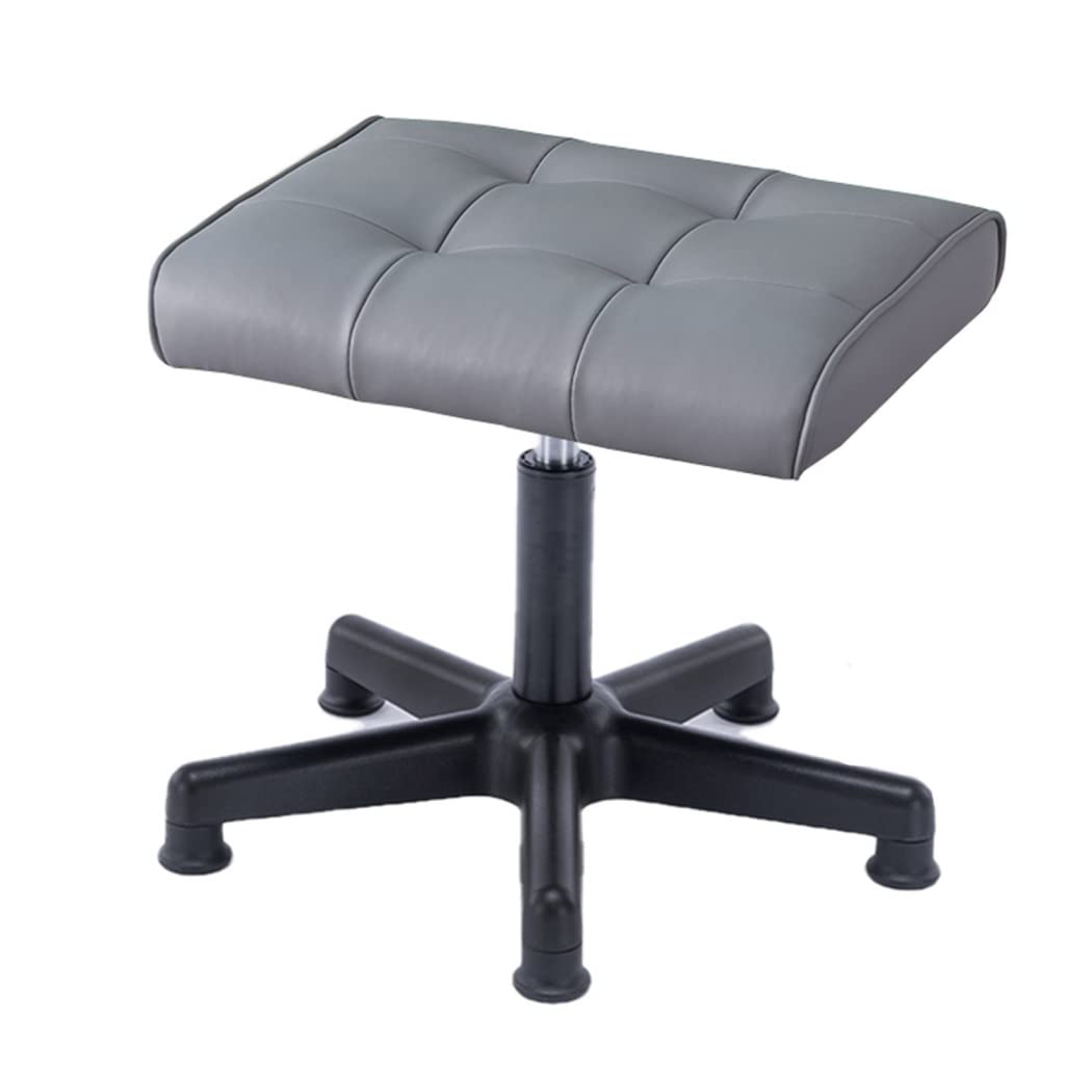 Ergonomic Under Desk Footrest with Wheels - Adjustable Office Lift Foot Stool for Work, Gaming & Home Use - PU Leather Rolling Ottoman for Comfort & Posture Support - Perfect for Office Chairs, Gaming Stations & Relaxation (Grey)
