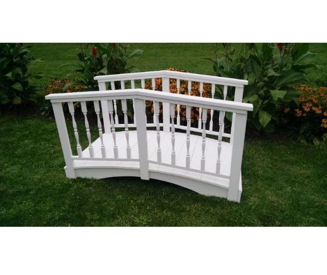 A & L Furniture Spindle Cedar Bridge - Rustic Wooden Footbridge for Garden, Yard, or Landscape Decoration - Perfect for Pathways, Ponds, and Outdoor Decor