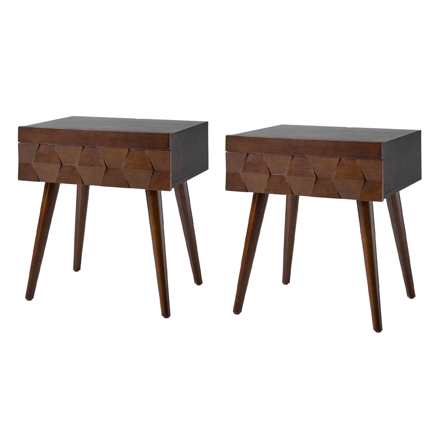 Vivian Mid-Century Modern Nightstand with USB Charging Station - Wooden Bedside Table with Drawer & Shelf - Perfect for Bedroom, Living Room, or Guest Room - Fast Charging & Stylish Storage Solution