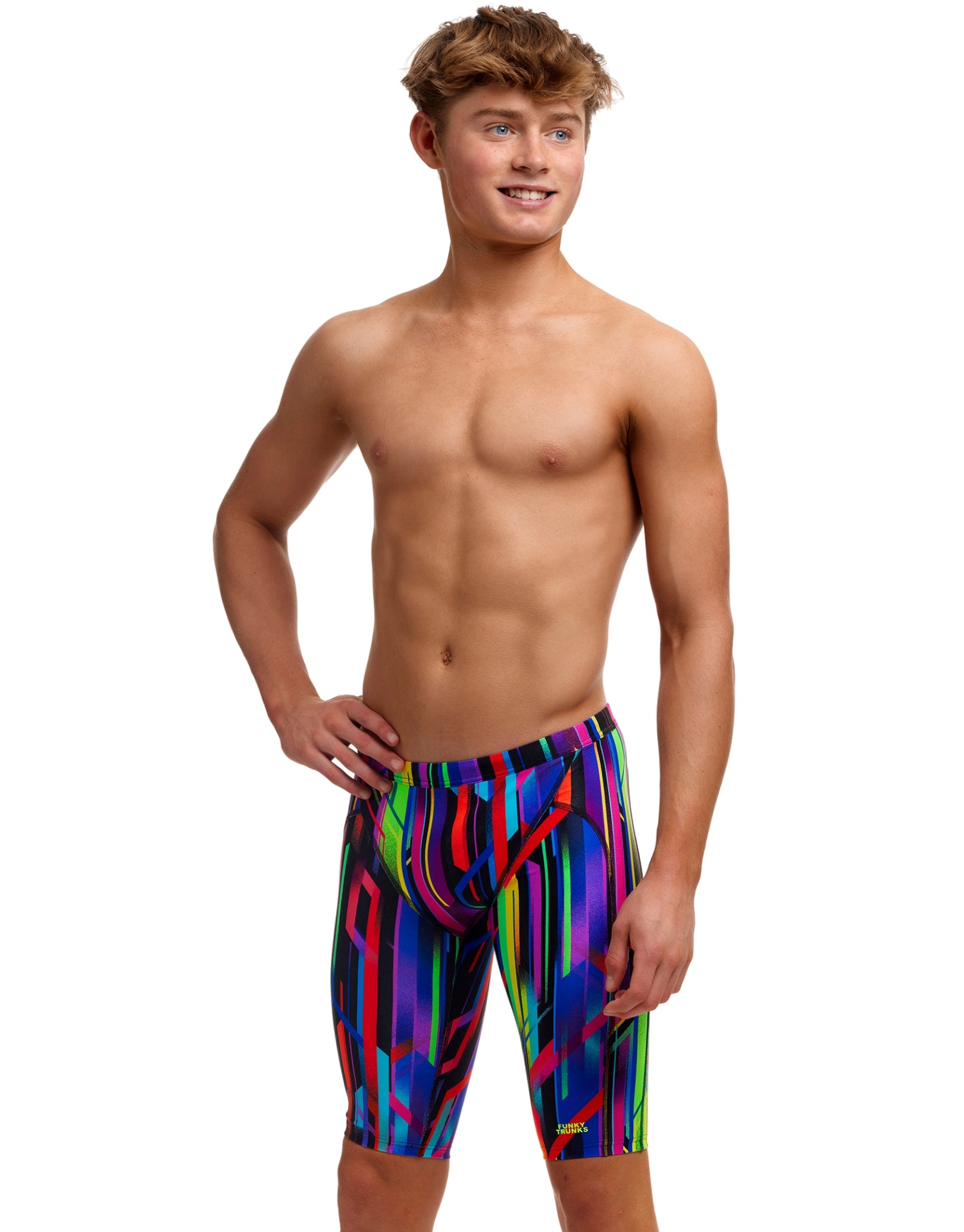 Boys Baby Beamer Swim Training Jammer - Black & Multicolor for Competitive Swimming & Water Sports