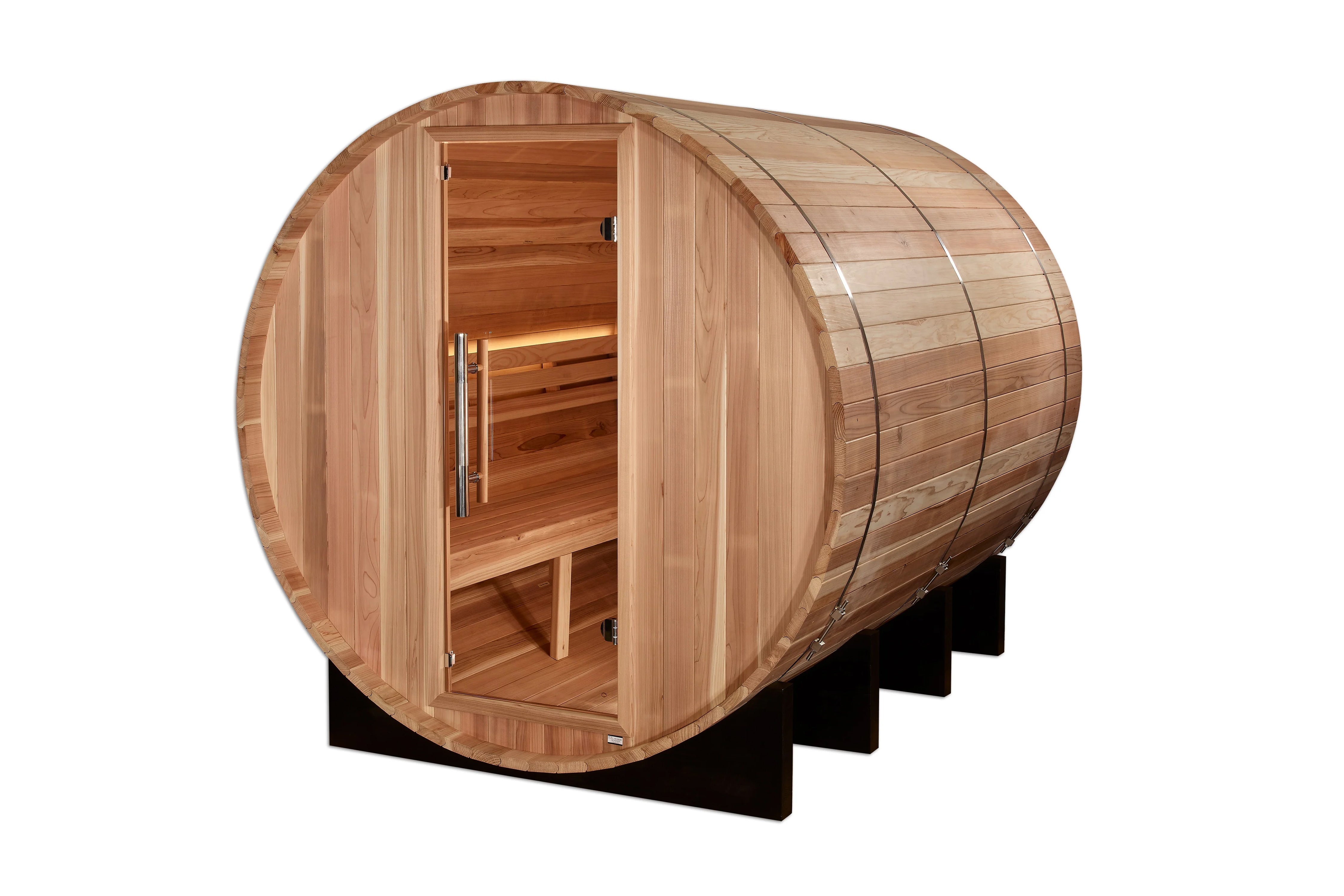 Golden Designs Klosters 6-Person Traditional Barrel Sauna - Outdoor Wooden Sauna for Home, Backyard & Spa Relaxation
