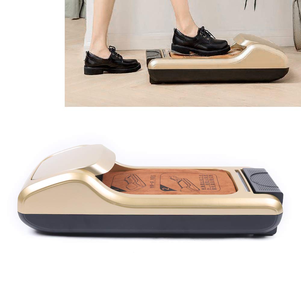 Automatic Shoe Cover Dispenser Machine with 200 Disposable Shoe Covers - Gold | Sanitary Footwear Protection for Hospitals, Clinics, Home & Office Use