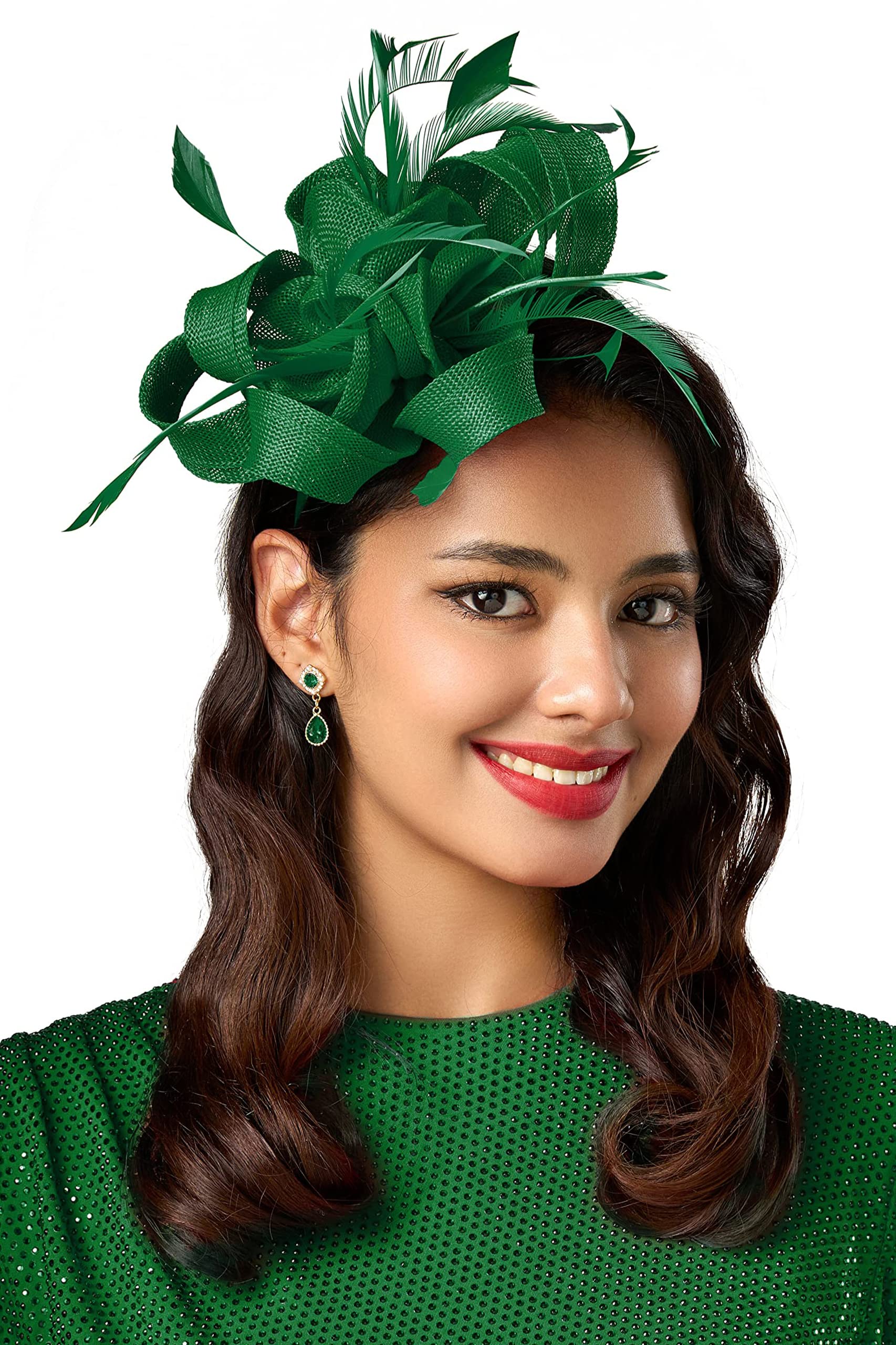 Elegant Women's Fascinator Hats with Feathers & Ribbon - Derby Tea Party Headwear for Weddings, Kentucky Events & Special Occasions | Perfect for Bridal Showers, Garden Parties & Royal Ascot Races
