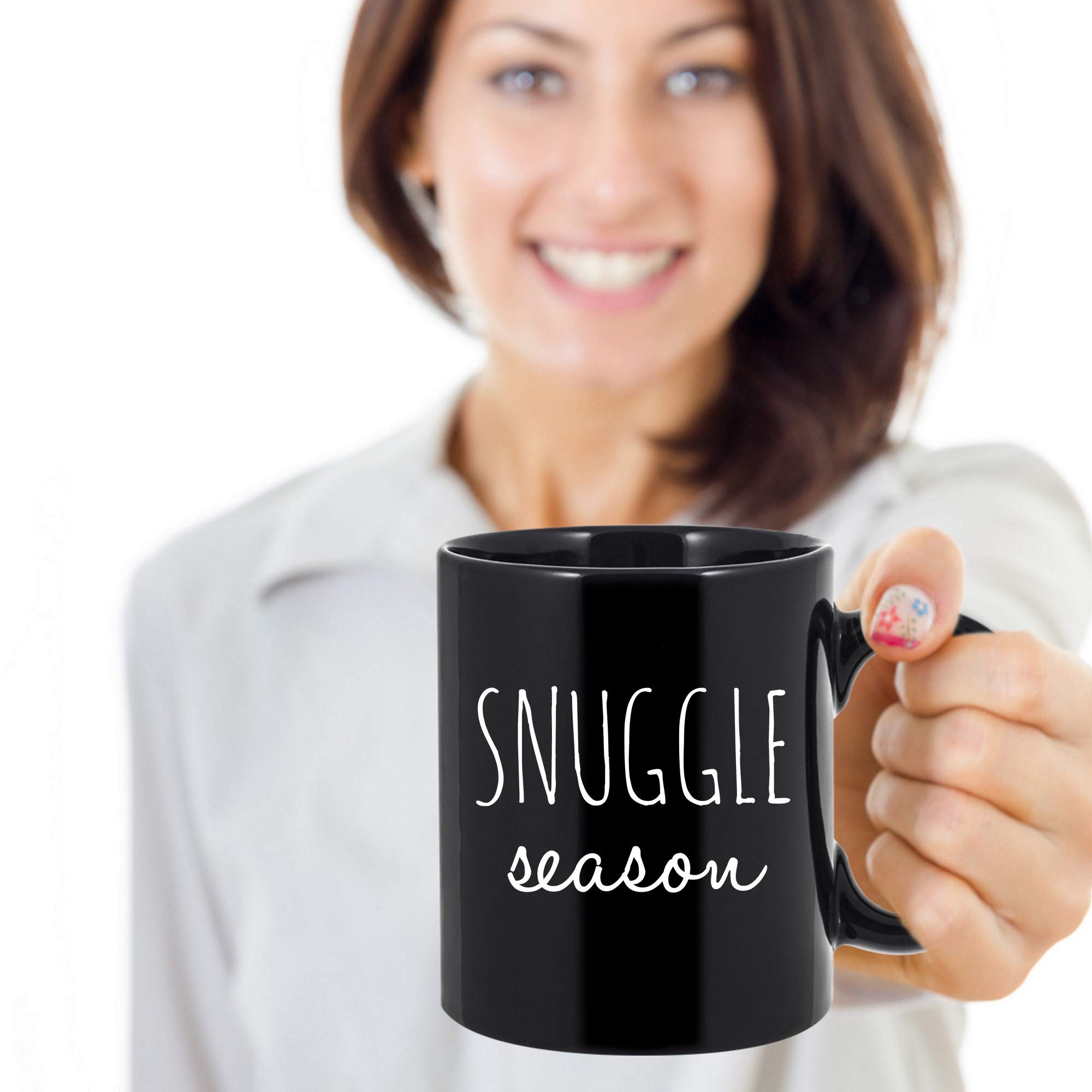 Snuggle Season Funny Coffee Mug - 11 oz Black Insulated Coffee Cup for Women & Men | Perfect Gift for Christmas, Office, Home Use | Cute & Cool Coffee Gifts for Couples, Friends