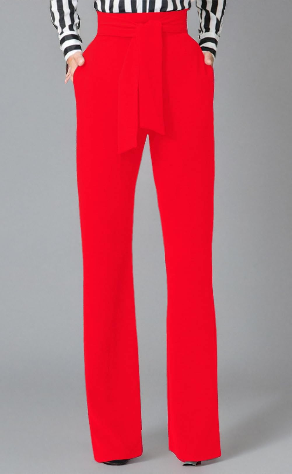 Lucuna Women's High Waisted Wide Leg Dress Pants - Office Work Pants for Business Casual & Professional Wear - Perfect for Office, Meetings, and Business Travel