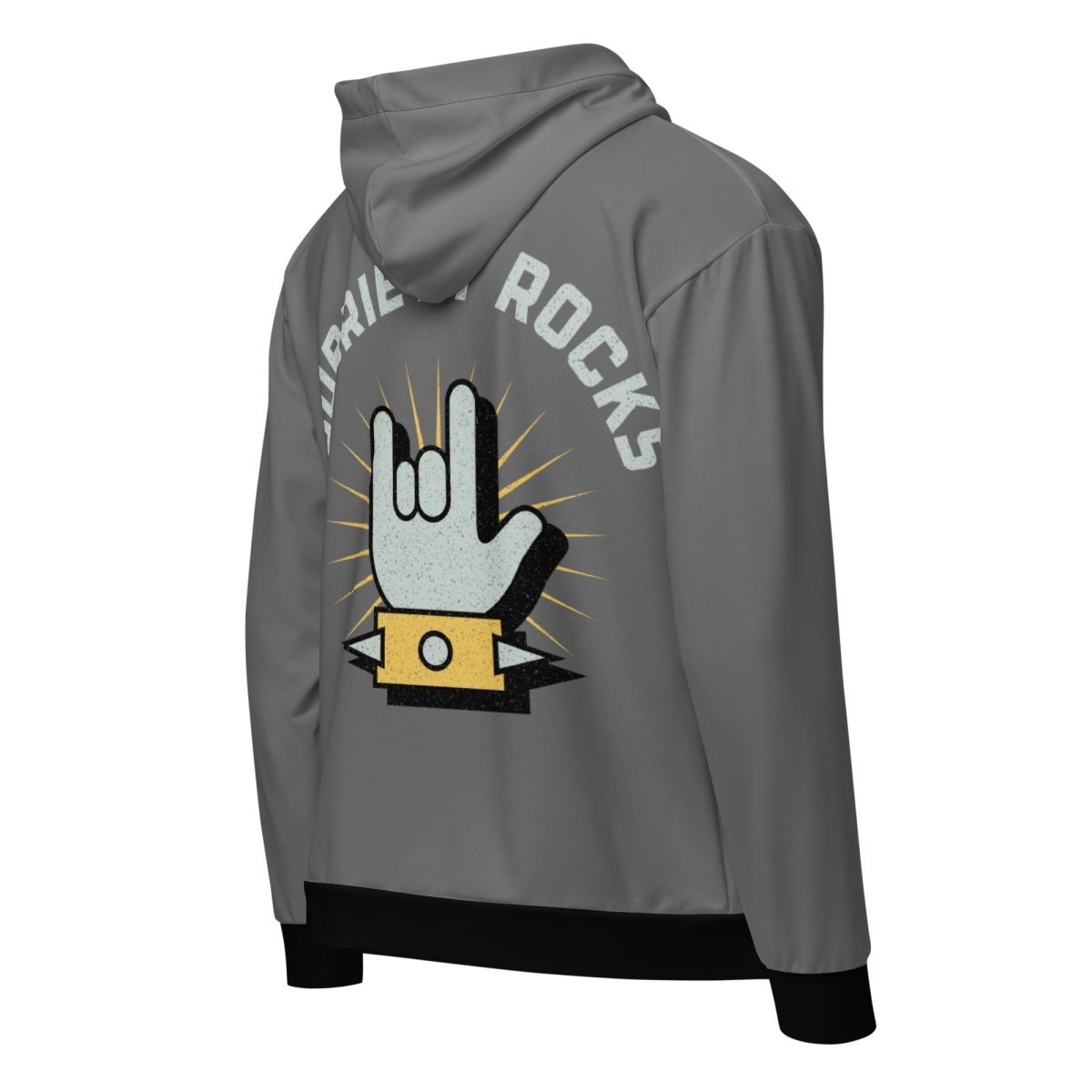 Sobriety Rocks Unisex Zip Hoodie - Gray & Yellow Variant | Comfortable & Stylish for Everyday Wear | Perfect for Casual Outings, Recovery Support & Gifts