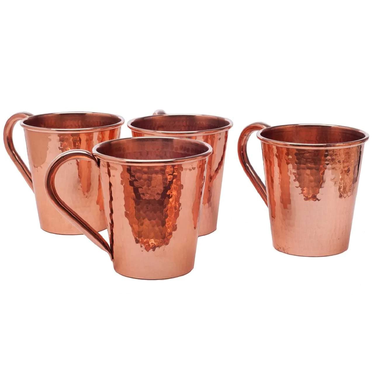 Premium 18 oz Copper Moscow Mule Mug Set of 4 - 100% Pure Hand-Hammered Copper with Sturdy Handle for Cocktails, Beer & Iced Drinks - Perfect for Parties, Bars & Home Entertaining