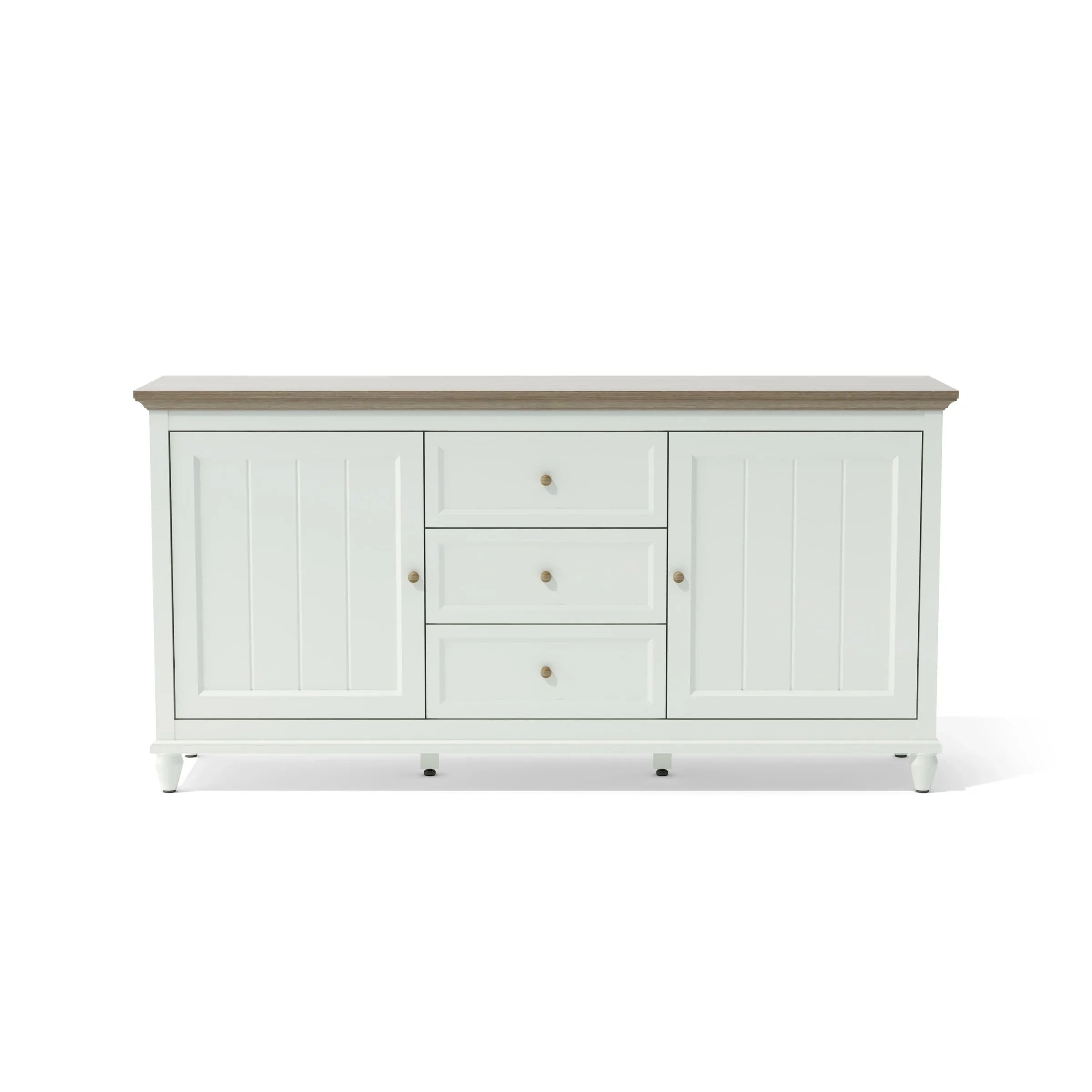 Anderson Teak Chenon Sideboard - White/Brown Finish - SB CW 6316 - Modern Buffet Cabinet for Dining Room & Living Room Storage