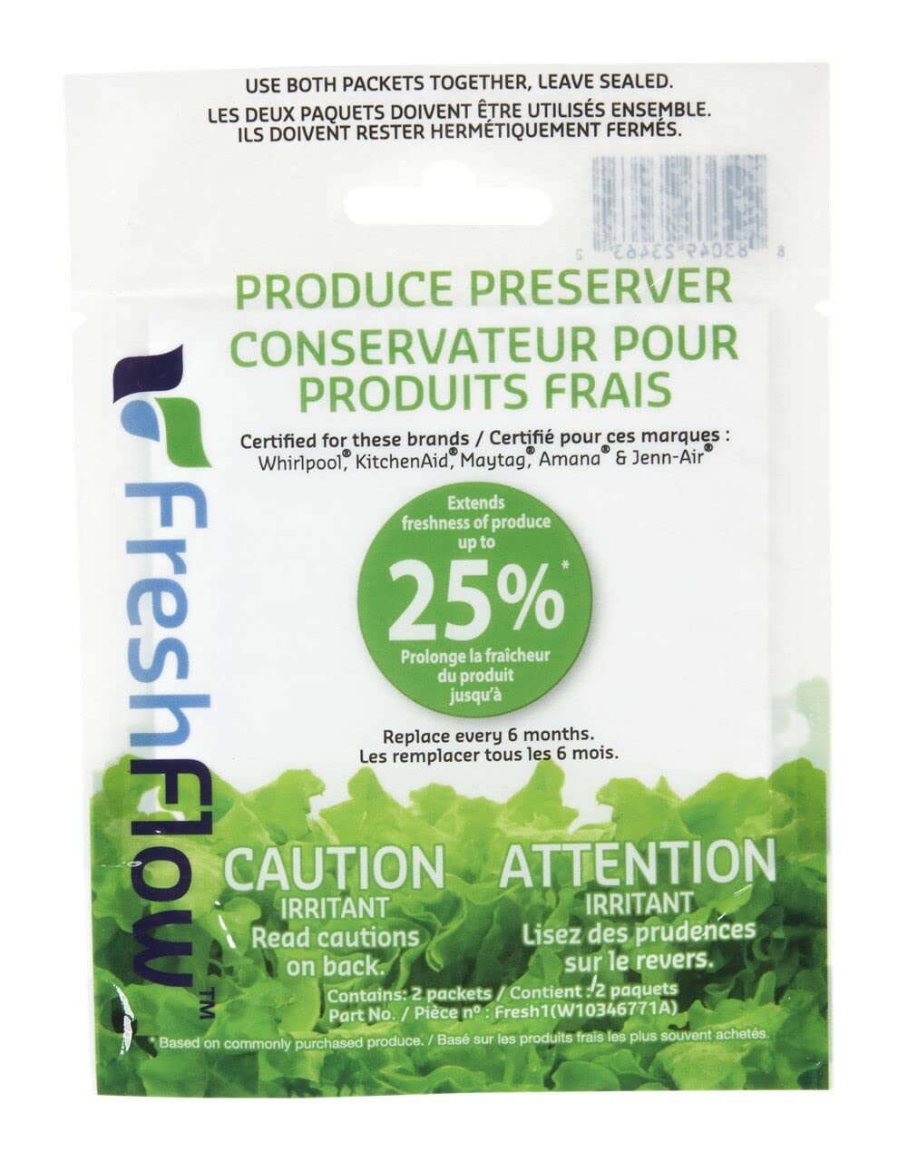 Whirlpool W10346771A Fresh Flow Produce Preserver - Extend Freshness of Fruits & Vegetables - Ideal for Refrigerators & Kitchen Storage