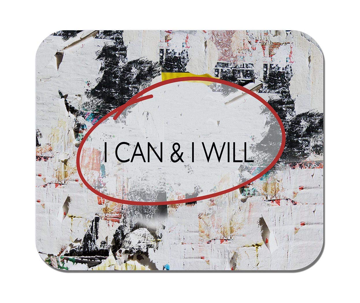 I CAN & I Will Motivational Non-Slip Rubber Mouse Pad for Computer, Gaming & Office Use - Perfect for Work, Study & Home Desk Setup