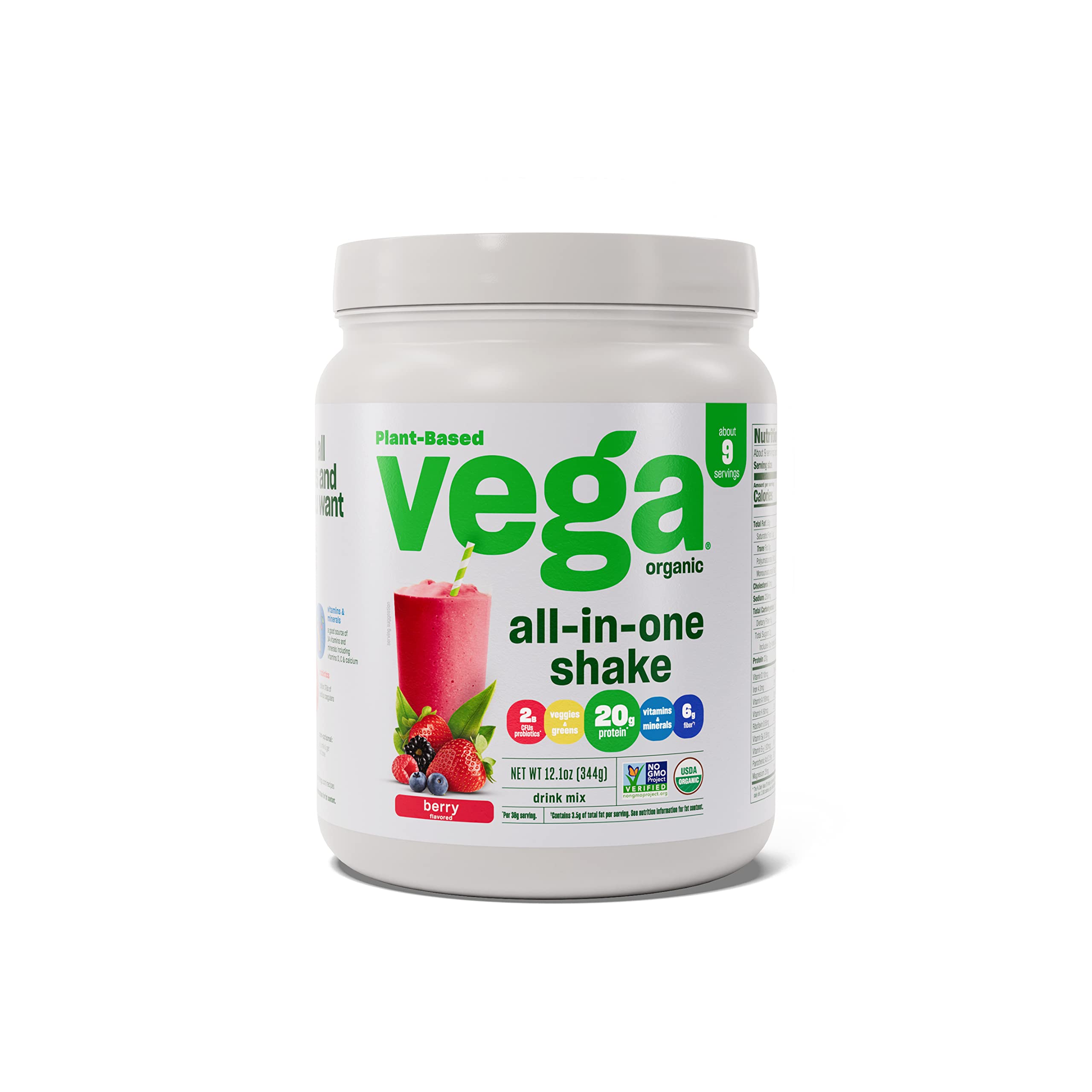 Organic Vegan Protein Powder Berry - Plant-Based Pea Protein for Women & Men | Keto Friendly, Superfood Ingredients with Vitamins for Immunity Support | 12.1oz (Packaging May Vary) | Perfect for Post-Workout Recovery & Healthy Smoothies
