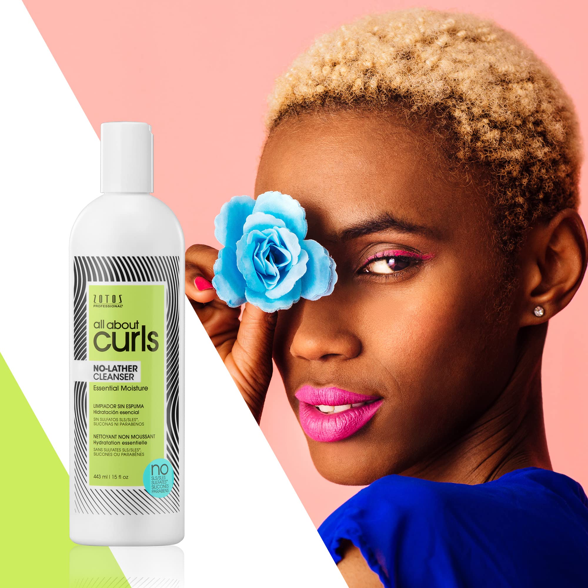 ALL ABOUT CURLS No-Lather Cleansing Shampoo for Curly Hair - Sulfate Free, Paraben Free, Vegan & Cruelty Free | Gentle Moisturizing Formula for Daily Curl Care | Perfect for Dry, Frizzy & Damaged Curls at Home or Salon