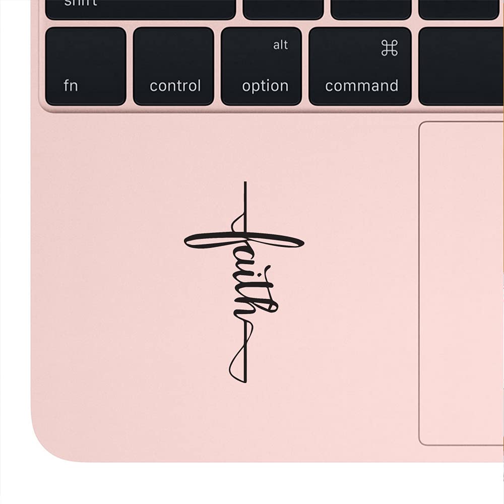 God Faith Cross Vinyl Decal Stickers (Black, Set of 2) - Waterproof Religious Stickers for Laptop, Phone, Car, Helmet, Mug & Home Decor - Perfect for Christian Gifts, Bible Study & Church Events