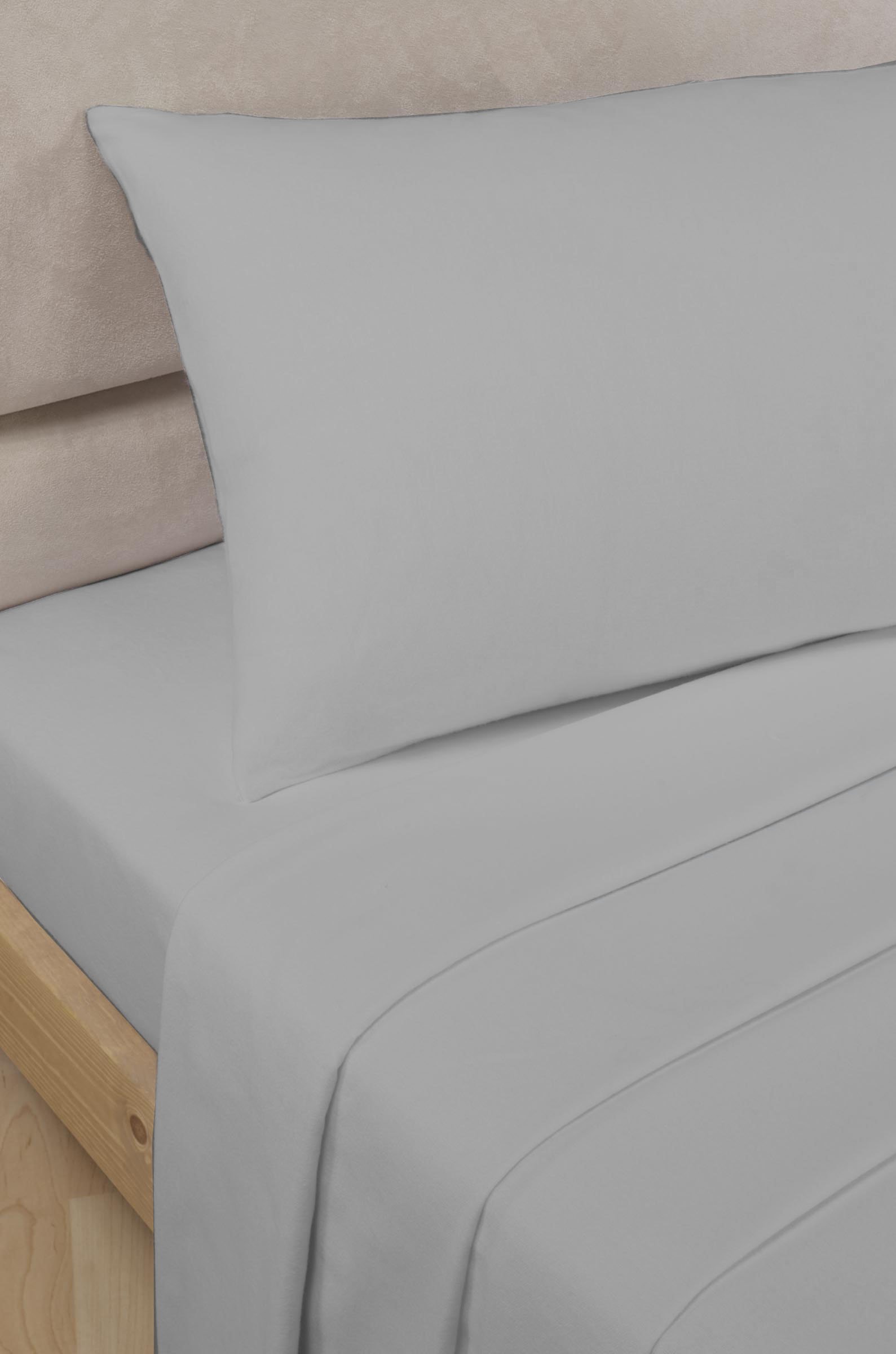 Premium Polycotton Percale Pillowcases Set of 2 - Soft Grey Bedding for Home & Hotel Use - Breathable Bed Pillow Covers for All-Season Comfort