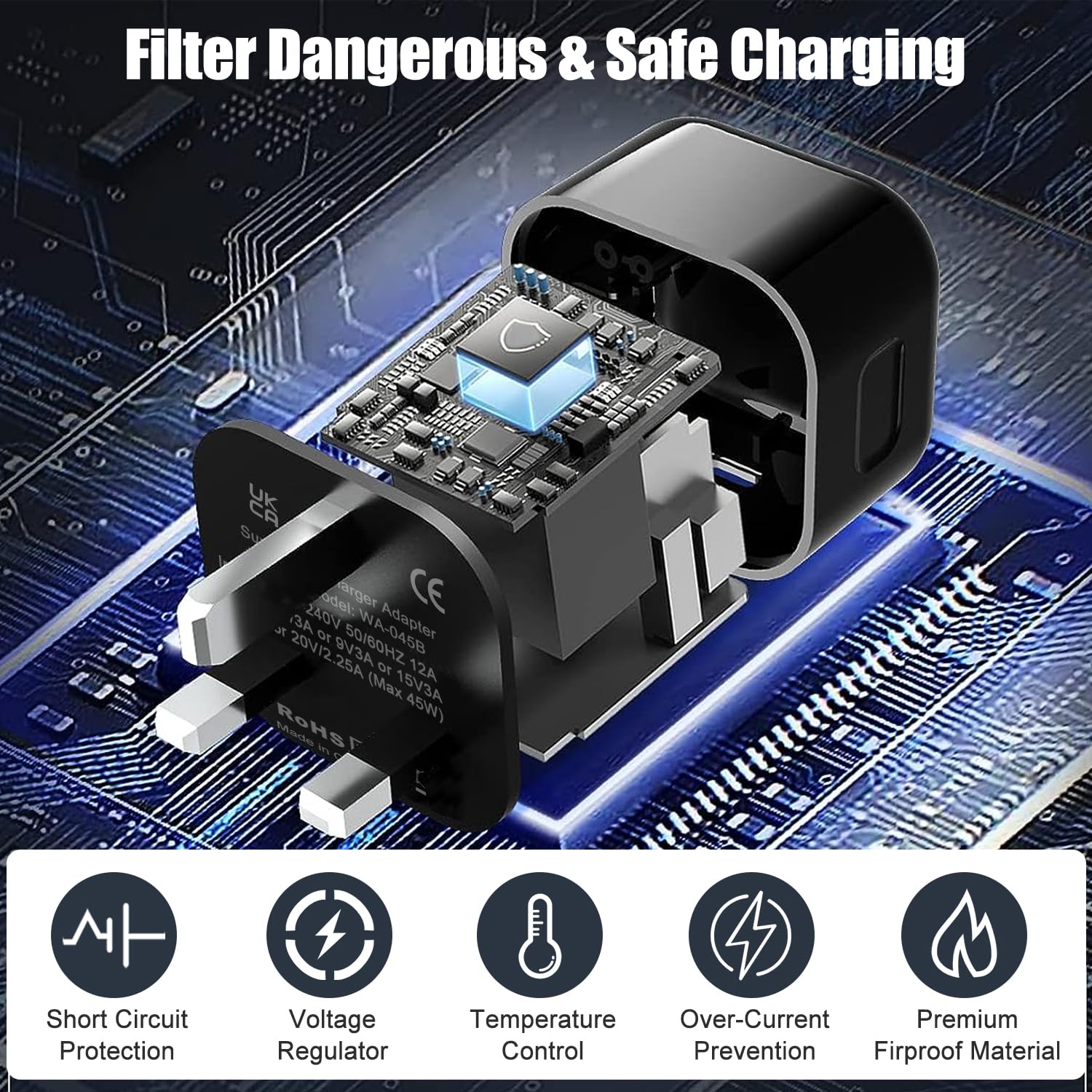 45W USB C Fast Charger Adapter with Cable - Compatible with Samsung Galaxy S25/S24/S23/S22/S21/S20, A Series (A55 5G/A54/A53/A33/A25/A16/A15), Tab S9/S10 & Z Flip/Fold 4/5/6 - Super Fast Charging for Phones & Tablets - Perfect for Travel, Home & Office Use