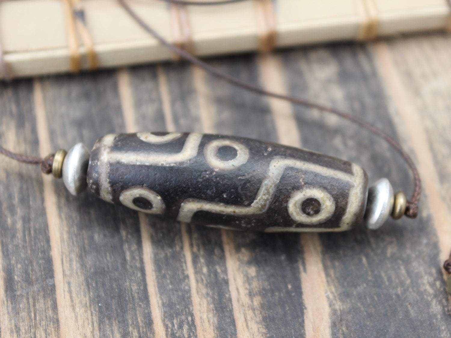 Authentic Nine Eye Dzi Bead Necklace - Tibetan Buddhist Lucky Charm for Wealth & Protection | Spiritual Jewelry for Meditation, Energy Healing & Fashion Accessory