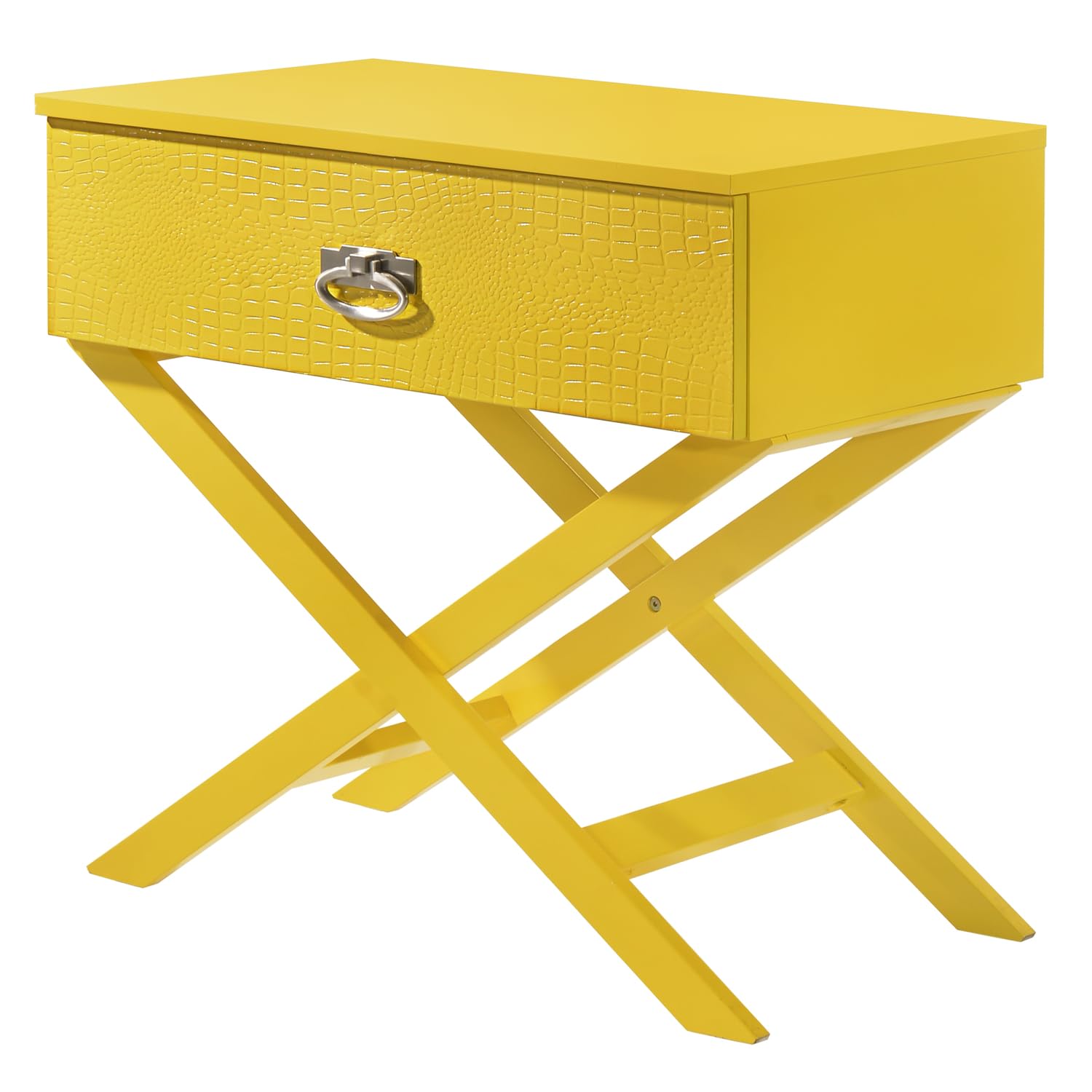 Xavier 1-Drawer Yellow Nightstand - 25