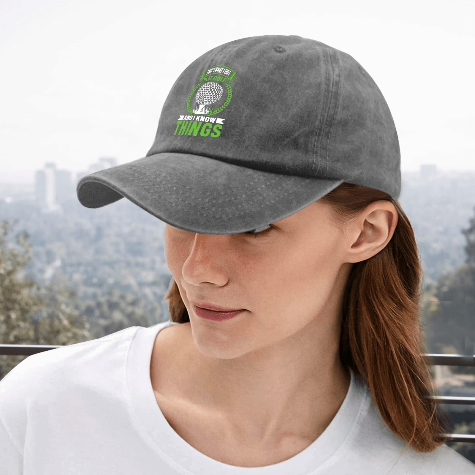 Funny Golf Dad Hat - 'That's What I Do I Play Golf & I Know Things' Baseball Cap for Men & Women | Perfect Golf Course & Casual Wear Accessory