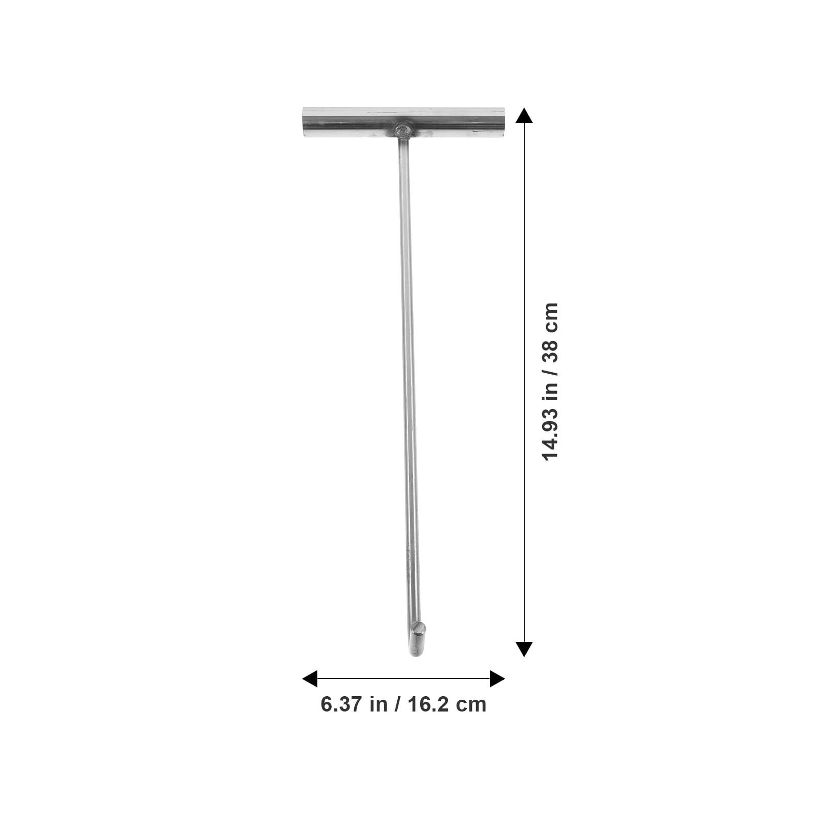 DOITOOL 15 Inch Heavy Duty Stainless Steel Manhole Cover Hook - Storm Drain Lifting Tool for Sewer, Utility & Maintenance Work - Durable Hand Hook for Manhole Covers, Grates & Drainage Systems