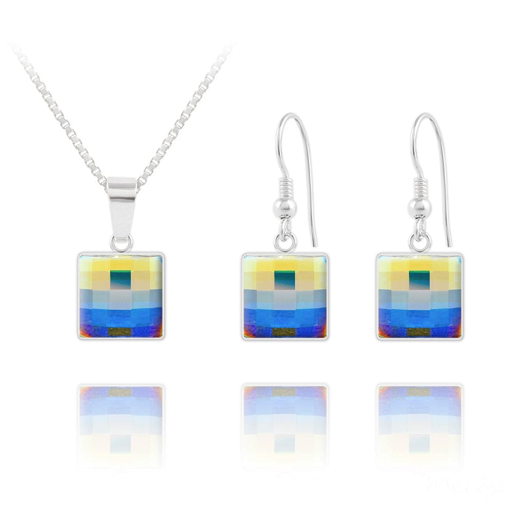 Elegant Silver Chessboard Jewelry Set - Perfect for Gifts, Parties, and Chess Lovers | Stylish Chess-Themed Accessories for Men & Women