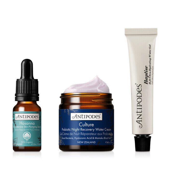 Antipodes Hydrate Healthy Skin Hydration Set - Organic Skincare Gift Set for Dry & Sensitive Skin | Daily Moisturizing Routine, Spa Day Self Care, Vegan Beauty Essentials