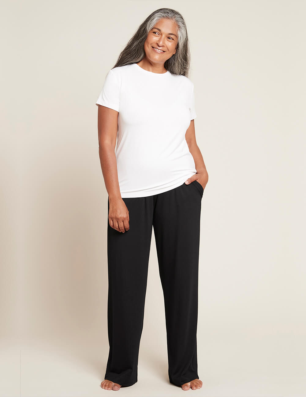 Women's White Crew Neck T-Shirt - Soft Cotton Casual Tee for Everyday Wear, Workout & Layering