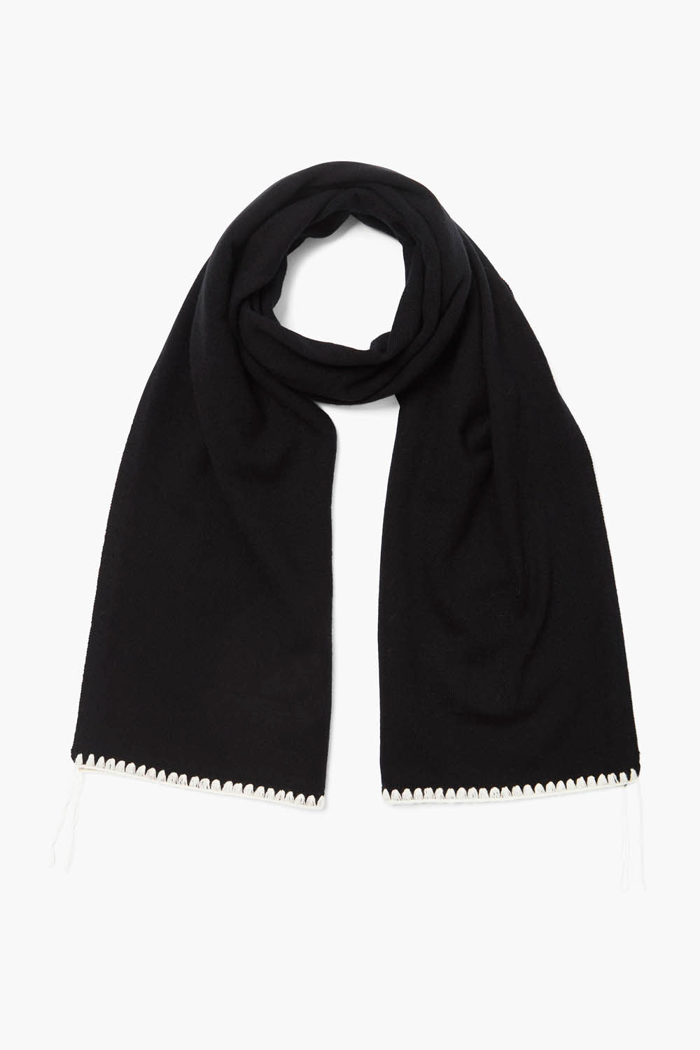 Warm Blanket Stitch Scarf for Women & Men - Soft Winter Knit Scarf in Black - Perfect for Cold Weather, Outdoor Activities & Fashion Accessories