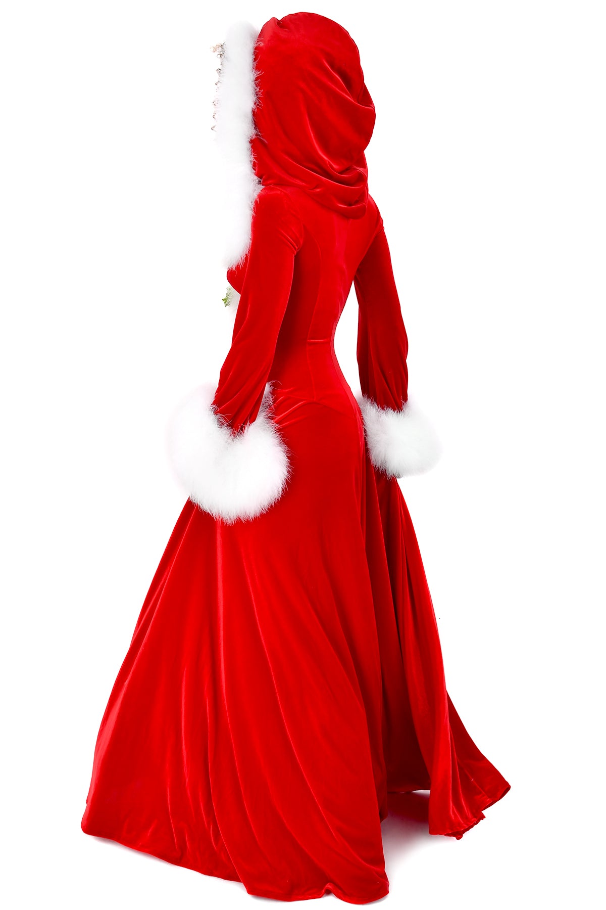 Cozy Holiday Magic Long Hooded Robe for Women - Soft Fleece Bathrobe with Pockets - Perfect for Christmas Gifts, Winter Lounging & Spa Days