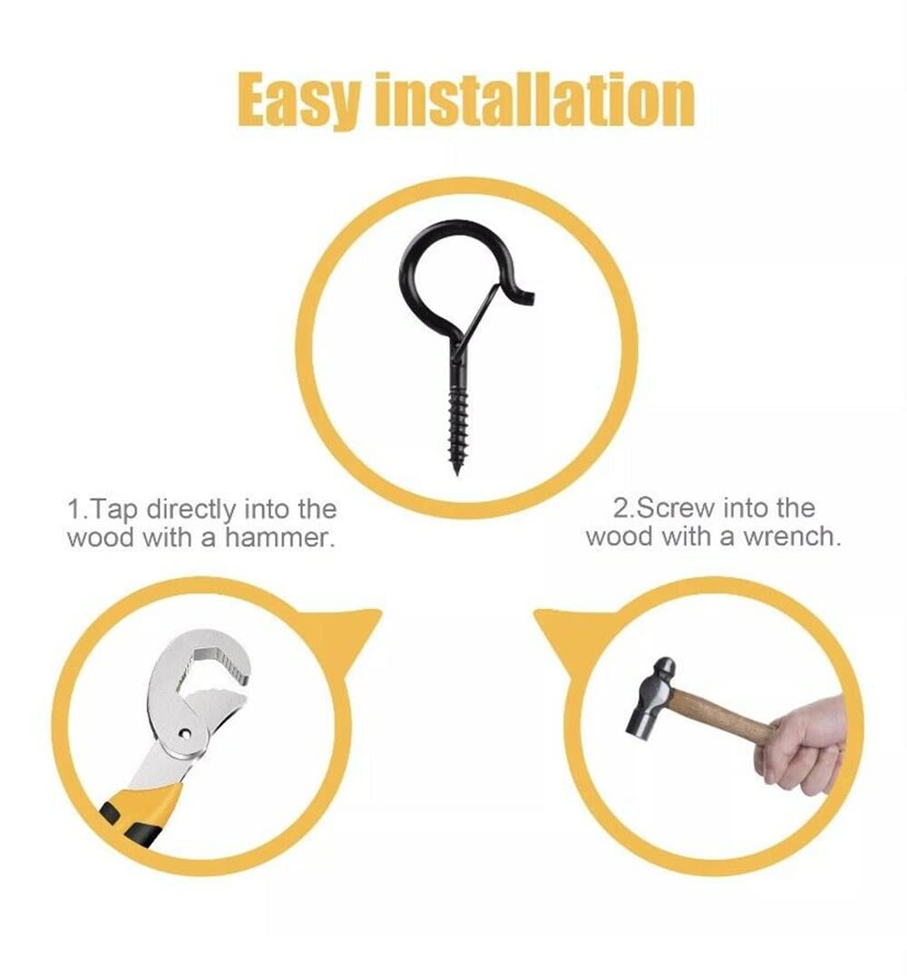 20 Pack Q-Hanger Hooks for Outdoor String Lights - Christmas & New Year Party Decorations, Plant Hangers, Wind Chimes - Durable Safety Buckle Design for Patio, Garden & Backyard Lighting