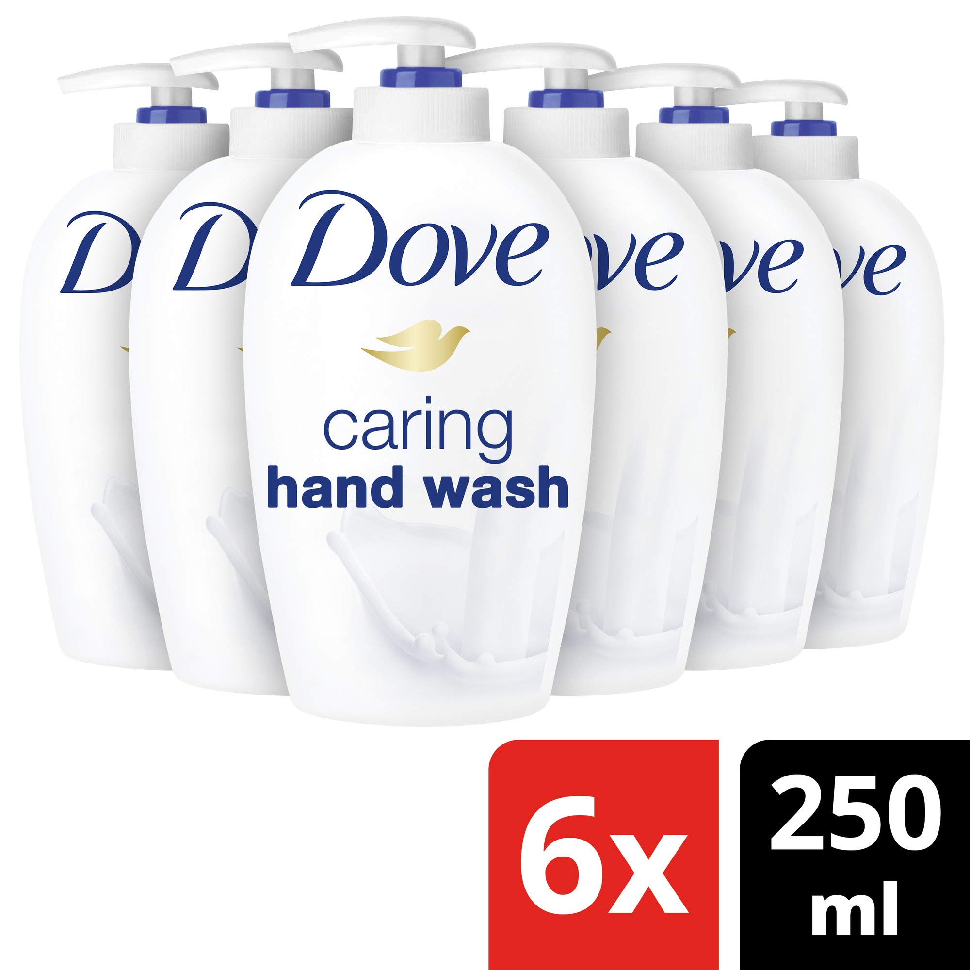 Dove Nourishing Hand Wash for Dry Skin - Pack of 6 (250ml Each) | Moisturizing Liquid Soap with Glycerin | Perfect for Home, Office & Bathroom Use