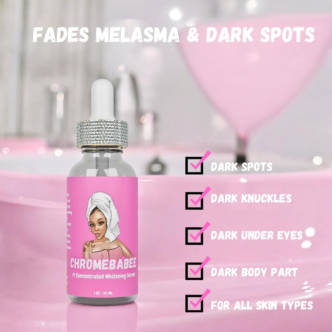 Brightening & Whitening Serum with Vitamin E & AHA - 1 Fl oz / 30 ml - Face, Body, Armpits, Hands & Knees Dark Spot Corrector - Perfect for Daily Skincare Routine & Evening Skin Tone