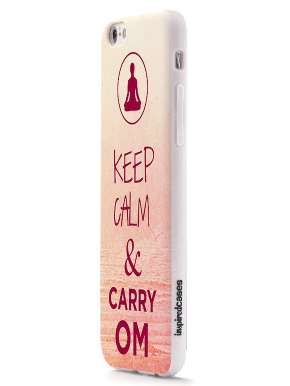 Inspired Yoga Humor iPhone 6/6s Case - 3D Textured Protective Phone Cover for Apple iPhone 6/6s - Keep Calm & Carry Om Funny Design - Perfect for Yoga Lovers & Meditation Enthusiasts