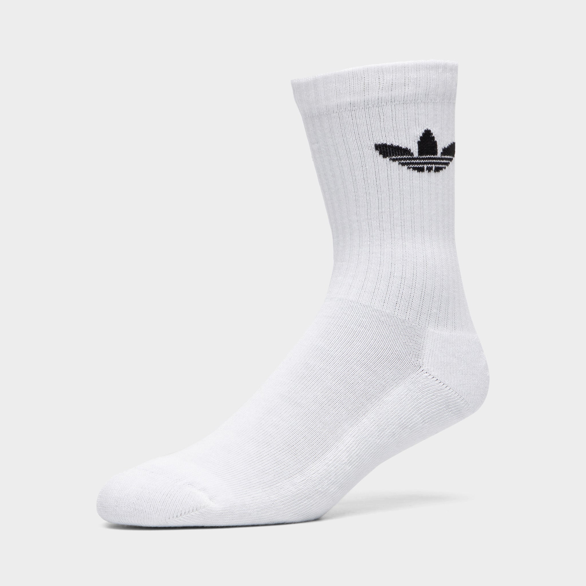 Adidas Originals Trefoil Cushioned Athletic Crew Socks 6-Pack - White | Comfortable Sports Socks for Running, Gym & Casual Wear